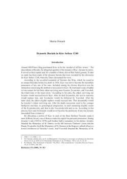 Martin Dimnik Dynastic Burials in Kiev before 1240