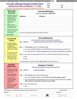 Asthma Action Plan - University of Michigan