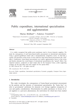 Public expenditure, international specialisation