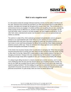 Risk is not a negative word