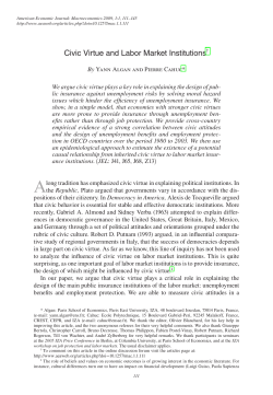 Civic Virtue and Labor Market Institutions