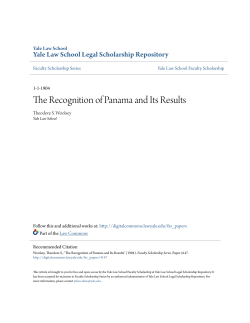 The Recognition of Panama and Its Results