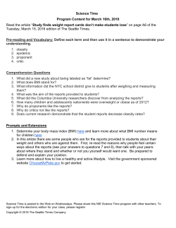 Science Time Program Content for March 16th