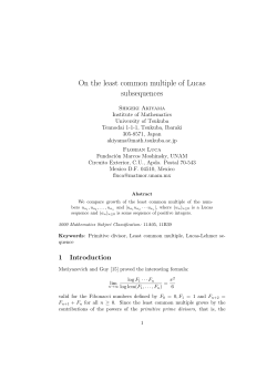 On the least common multiple of Lucas subsequences - math