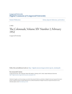 The Colonnade, Volume XlV Number 2, February 1952