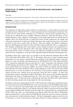 effects of 14c sample selection in archaeology: an example from