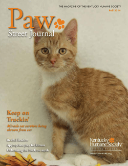 Fall 2014 - Kentucky Humane Society
