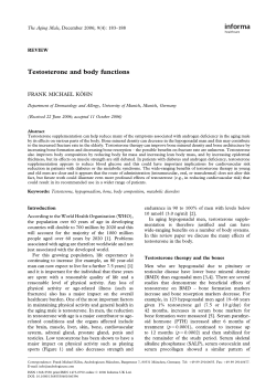 Testosterone and body functions