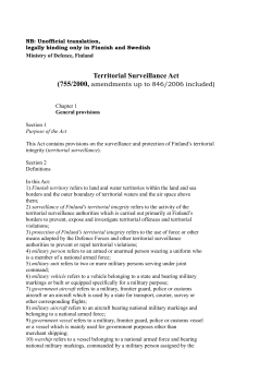 Territorial Surveillance Act