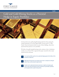 Insights | Gold and Gold-Mining Stocks as a Potential Hedge in