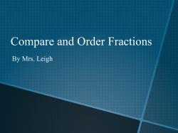 Compare and Order Fractions