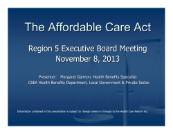The Affordable Care Act