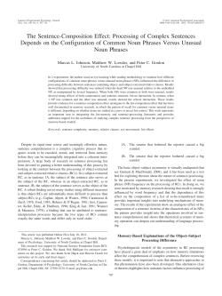 The Sentence-Composition Effect - UNC