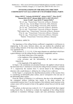investigations on the rolling friction coefficient`s evaluation of