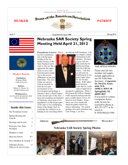 Nebraska SAR Society Spring Meeting Held April 21, 2012