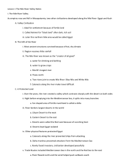 Lesson 1 The Nile River Valley Notes I. The Nile
