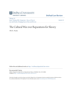 The Cultural War over Reparations for Slavery