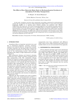 The Effect of Raw Materials Molar Ratio in Mechanochemical