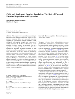 Child and Adolescent Emotion Regulation: The Role of Parental