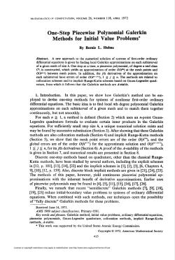 Methods for Initial Value Problems