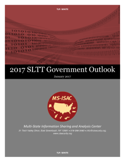 2017 SLTT Government Outlook - Center for Internet Security