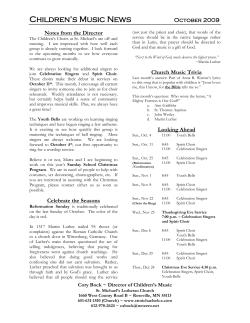 Music News - St. Michael`s Lutheran Church