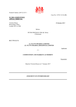 PDF 410KB - Competition Appeal Tribunal