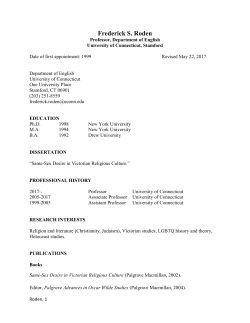 Frederick S. Roden - Department of English