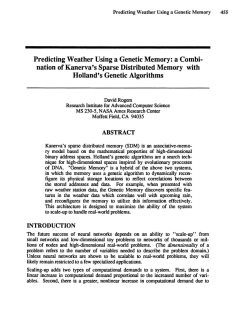 Predicting Weather Using a Genetic Memory: A Combination of