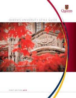 QUEEN`S UNIVERSITY STYLE GUIDE