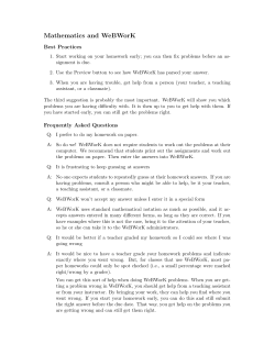 Mathematics and WeBWorK