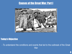Causes of the Great War: Part I