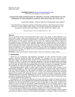 oxidative desulfurization of organic sulfur compounds in the