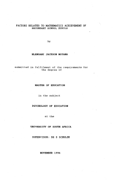 factors related to mathematics achievement of secondary school