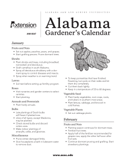 Alabama Gardener`s Calendar - Alabama Cooperative Extension