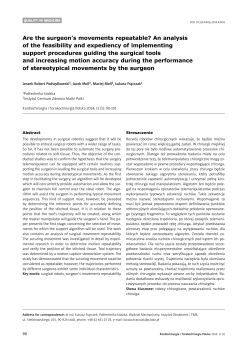 Are the surgeon`s movements repeatable? An analysis of the