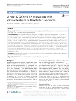 A rare 47 XXY/46 XX mosaicism with clinical features of Klinefelter