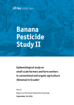 Banana Pesticide Study II