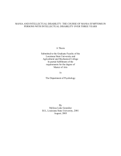 MANIA AND INTELLECTUAL DISABILITY
