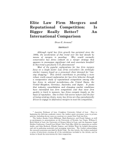 Elite Law Firm Mergers and Reputational Competition: Is Bigger