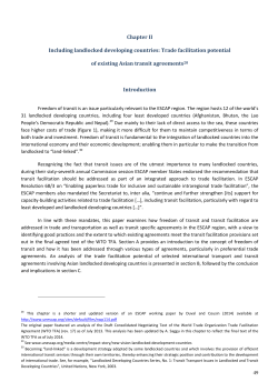 Chapter II Including landlocked developing countries: Trade