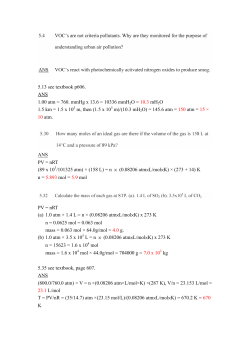 5.13 see textbook p606. ANS 1.00 atm = 760. mmHg x 13.6 = 10336