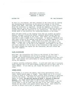 HISTORY 901 Department of History University of Wisconsin