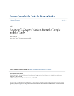 Review of P. Gregory Warden, From the Temple and the Tomb