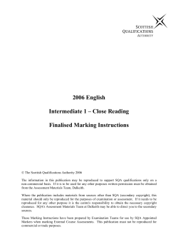 2006 English Intermediate 1 &ndash; Close Reading Finalised