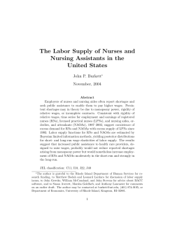 The Labor Supply of Nurses and Nursing