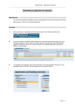 Submitting an application for extension