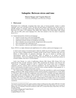 Sahaptin: Between stress and tone