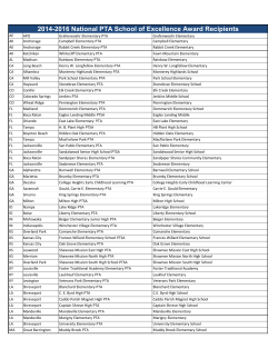 2014-2016 National PTA School of Excellence Award Recipients