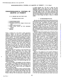 endocrinological control of growth at puberty
